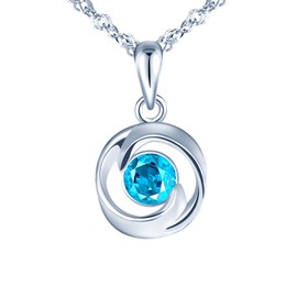 Yumilok Women's Necklace 925 Sterling Silver Cubic Zirconia Twist with Pendant for Women Birthday Mother's Day, Sterling Silver