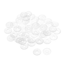 sourcing map Flat Washer Nylon M3 Seal 13 mm OD 3 mm ID 0.9 mm Thick Clear for Tap Pipe Water Hose Insulation Screws Pack of 50
