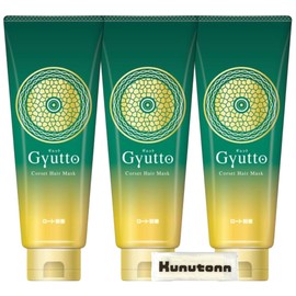 Gyutto Tight, Corset Hair Mask, 7.1 oz (200 g), Set of 3, Tostair Treatment, Curly Care, Damage Repair, Hair Mask, Hair Pack, Hair Treatment, Includes Kunutonn Original Logo Towel