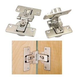 2-Piece Hinge 180 Degree Flush Hinge 90 DegreeFolding Concealed Hinges Hidden Cabinet Hinges Adjustable Closet Link Door Folding Hinges Invisible Door Hinges