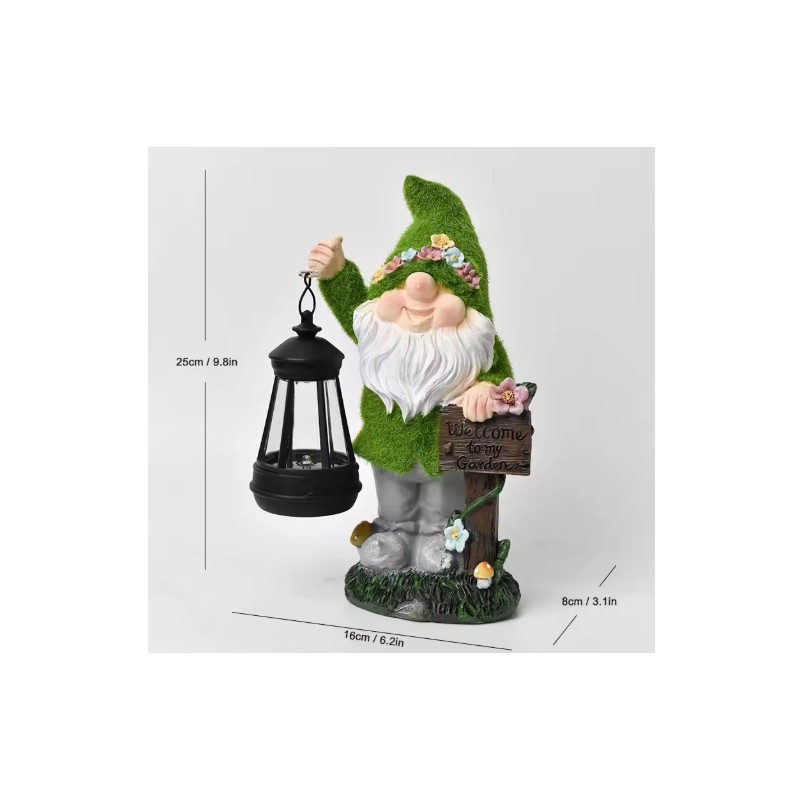 Solar Gnome Garden Statue for Outdoor Decor – Cute LED