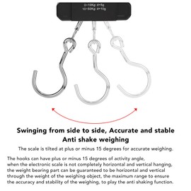 Fish Scale, 110lb Backlit LCD Display USB Charging Fishing Scale Waterproof High Accuracy ABS Plastic Hanging Hook Scale with Tape Measure for Home, Farm, Outdoor