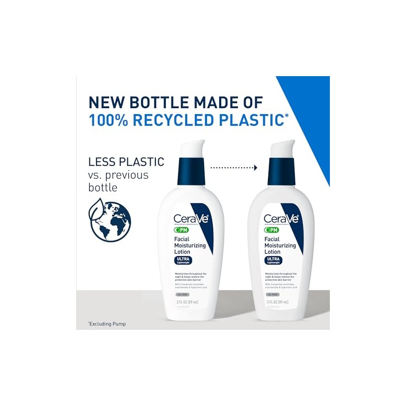 CeraVe - Loción facial hidratante Pm, 3 onzas