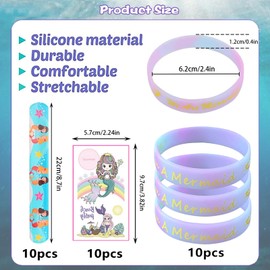 Mermaid Birthday Decoration, Mermaid Birthday Party Bags, Children's Birthday Party Favours, Children's Birthday Decoration, Includes 10 Mermaid Tattoos, 10 Mermaid Snap Bracelets, 10 Bracelets