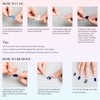 Sun&Beam Nails Handmade Nail Tip, Short, Round, False Claws, Black,