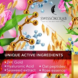 SWISSÖKOLAB Under Eye Mask 24k Gold Eye Mask Under Eye Patches for Tired Eyes Eye Bags Wrinkles Eye Gel Pads SWISSOKOLAB