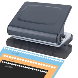 Fu-de-mo Perforated Punch Loose Leaf for A4/B5/A5, Portable Metal Clips, 10 Holes, Ring Notebook, Lightweight, For Ring Files, Multiple Holes, Ring Binding, Compact Design, Can Punch Up to 8 Sheets Simultaneously, Perfect for Office Documents, Notebooks,