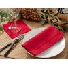 SARO Red Hemstitched Dinner Napkin-20 Square-12 Ct, 20", 12 Pieces