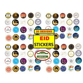[ 200 ] Eid Stickers Eid Decoration Happy Eid Mubarak (1.5 Inch) Ramadan Decor Eid Favors Bulk Ramadan Favors Wholesale Islamic Gifts 123 (Eid Mubarak)