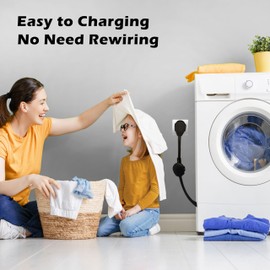 Ufixed 2FT Dryer Adapter 3 Prong to 4 Prong, 30 Amp 250V 3 to 4 Prong Dryer Plug Converter, NEMA 10-30R to 14-30P, Dryer Outlet Adapter for Older Clothes Dryers to Newer 4-Prong Outlets