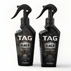 TAG BLACK Fine Fragrance Body Mist MIDNIGHT Scent Long-Lasting - 2 PACK 8oz Each