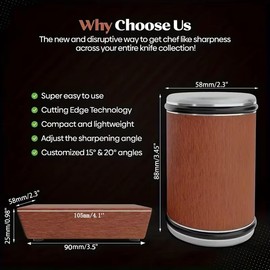 Xevar Rolling Knife Sharpener – Stainless Steel with Dual Diamond Discs (400/1000 Grit) | N52 Magnetic Precision (15° & 20°) | Professional-Grade Sharpening for Ultra-Sharp Home & Kitchen Knives