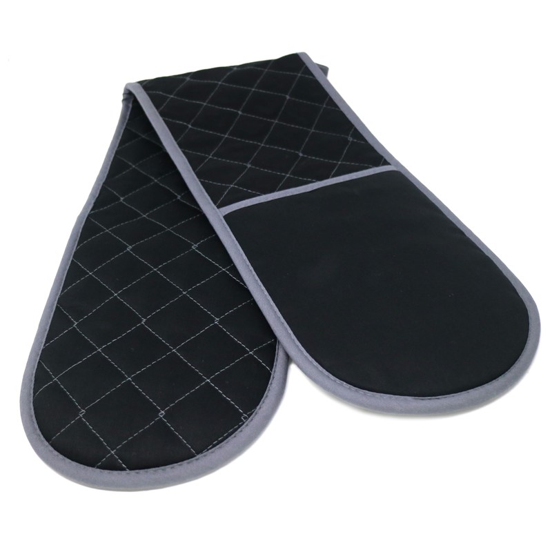 Clay Roberts Oven Gloves, Black, Double Oven Mitts, Heat Resistant