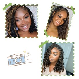Boho Crochet Braids With Curly Ends-Crochet Box Braids Crochet Hair for black women Goddess Box Braids Boho Braids Crochet Hair Pre Looped (10(8Packs), 1B/27#) …