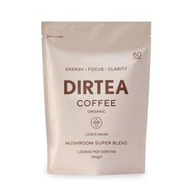 DIRTEA Coffee with Organic Lion's Mane - 60 Servings - 100% Arabica Coffee with B6, B12 & Folic Acid - 150g - 1,000mg per Serving