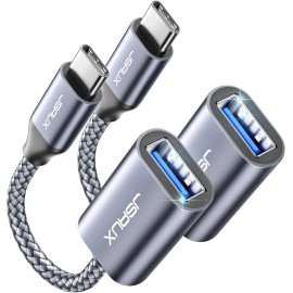 JSAUX USB C to 3.0 Adapter [2 Pack], C Male 2 Pack, Grey