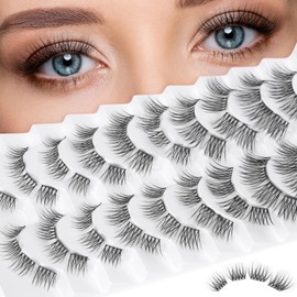 Lash Clusters 10 Pairs 80 Pcs D Curl Cluster Lashes DIY Lash Extensions 10-14mm Mixed Fluffy Volume Individual Lashes Wispy Lashes DIY at Home by MLEN DIARY