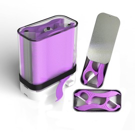 Portable Floss case, 20 Count unflavored Floss Sticks with Fold Out Picks,Travel Case for Tooth Picks Flossers, 1pc Empty flosser Dispenser, Portable Dental Floss for Teeth Cleaning