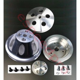 espeedpro21 Big Block Chevy SWP Power Steering Water Pump Alternator Crankshaft Pulley Set