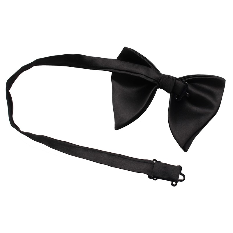 Lovacely Mens Oversized Satin Silk Bow Tie Solid Color Formal
