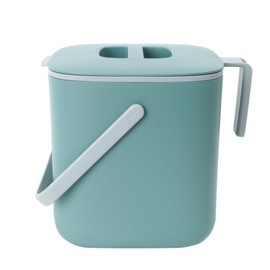 Blue Ginkgo Kitchen Compost Bin [2.6L / 0.69 GAL] – Filter-Free, Odor-Tight Countertop Food Waste Pail with Handles (Made in Korea, Green)