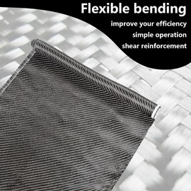 Carbon Fiber Fabric Roll 9.8ft x 12”Fabric Mesh Carbon Fiber Cloth Carbon Fiber Sheet Pure Fabric Roll for Cars for Structural Reinforcement on Concrete Walls, Basements, Boats DIY Projects