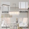 PUUPA Modern Rectangle Chandelier, Natural Capiz Shell Pendant Light Coastal