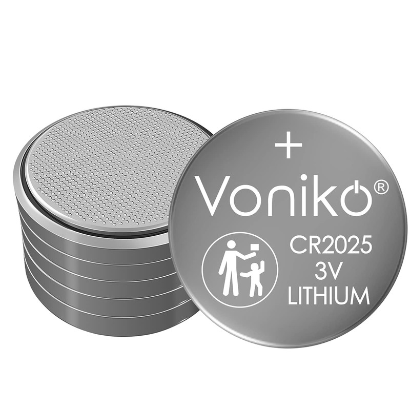 Voniko CR2025 3V Lithium Batteries 6 Pack for Child Safety,