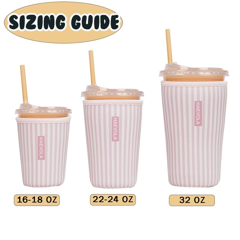 Reusable Insulated Neoprene Iced Coffee Cup Sleeve, Durable Drink Sleeve