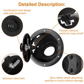 ROCCS Gas Tank Cap Cover Fuel Filler Door Combination Locking for Jeep Wrangler Accessories 2007-2018 JK