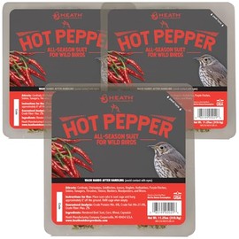 Heath Hot Pepper Suet Cakes Sample Pack, Contains 3 Suet Cakes, Try It, Your Birds Will Love it, for Woodpeckers, Cardinals, Siskins, Sparrows, Finchs & Many More Wild Bird Species