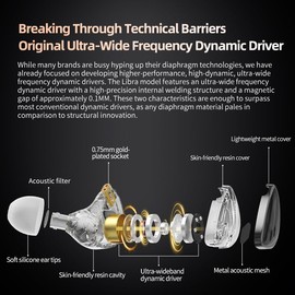 KZ Libra X in-Ear Headphones,Detachable Wire Heavy Bass Earbuds, LibraX HiFi IEM Earphones,Ultra-Wide Dynamic Headsets for Music Lover (Without Mic)