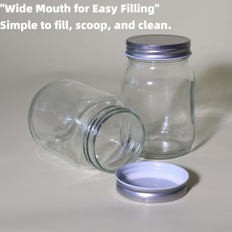 Salsa Jars for Homemade Salsa – 4 Pack 16oz Glass