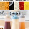 DOERDO 3Pcs Silicone Squeeze Bottles with Lid for Sauce Condiment