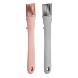 Sarini 2 Stück Backpinsel,Eierwaschpinsel,Backpinsel aus Silikon,Ölpinsel für Grills,zum Bestreichen von Soßen,Butter,Marinade,Eierwaschmittel (Rosa und Grau)