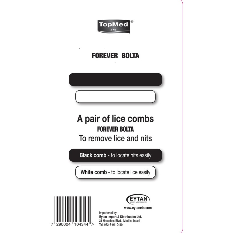 Top Med Black and White lice Comb for Ever