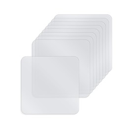 TENOC Nano Double Sided Tape Heavy Duty, Removable High Tack Adhesive Wall Tape Strips for Picture Hanging and Carpet Fixing, Multipurpose Mounting Tape, (1.6 x 1.6 inch, 50Pcs)