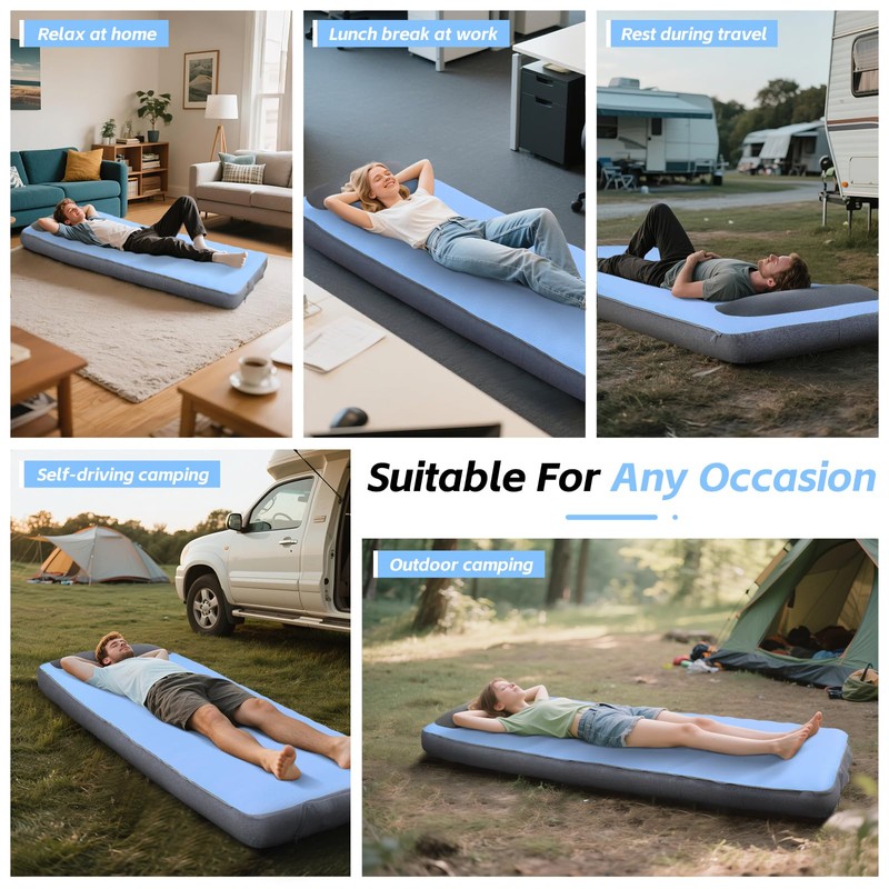 Sleeping Pad, 5.5" Thick Self Inflating Sleeping Pad with Electric