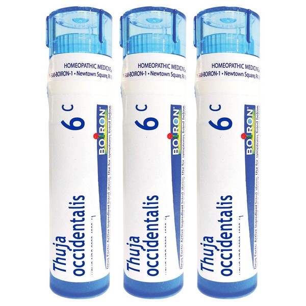 Boiron Thuja Occidentalis 6c Homeopathic Medicine for Warts - 3 Pack (Total 240 Pellets)