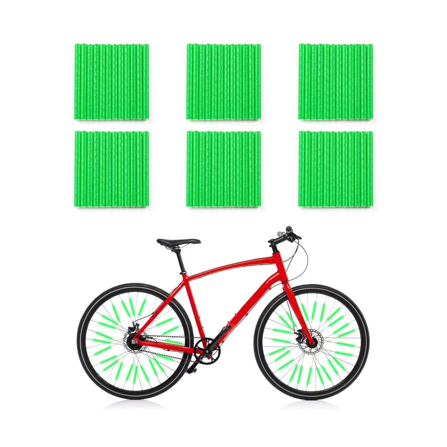 Wowow Réflecteurs De Rayons – Lot De 72, Plastique ABS, Matériau 3M, Visibilité 360°, Pour Roues De Vélo