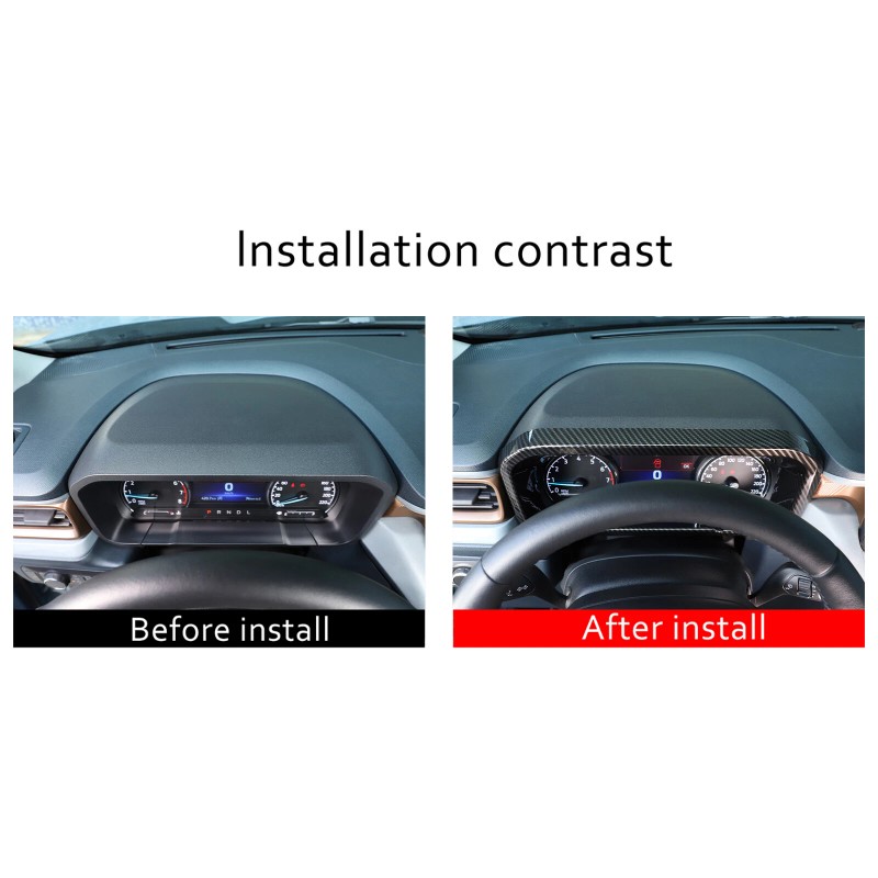 car-attention Carbon ABS Dashboard Instrument Panel Frame Trim Cover For