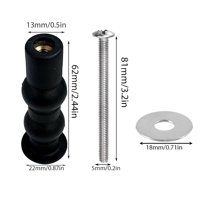 4 Pcs Toilet Seat Bolts Screws, Toilet Seat Top Part