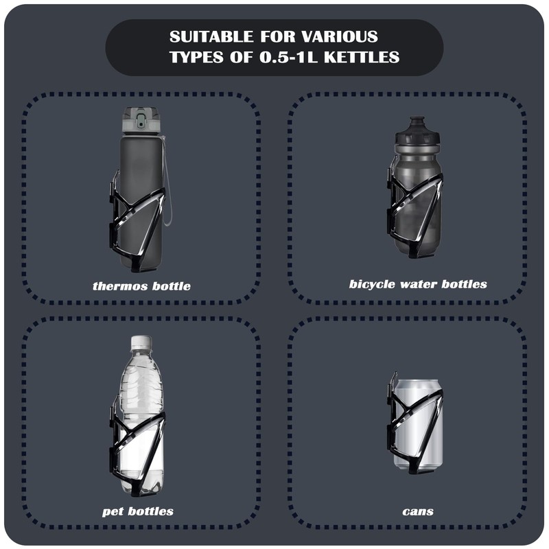 TUIORAN Bottle Holder Bicycle Drink Holder Set (2-Pack) Made of