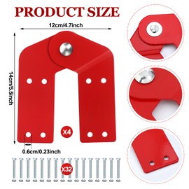 Tandefio 4 Pcs Attic Ladder Hinge Replacement Kit Herringbone Ladder Tie Rod with Anti Slip Screws