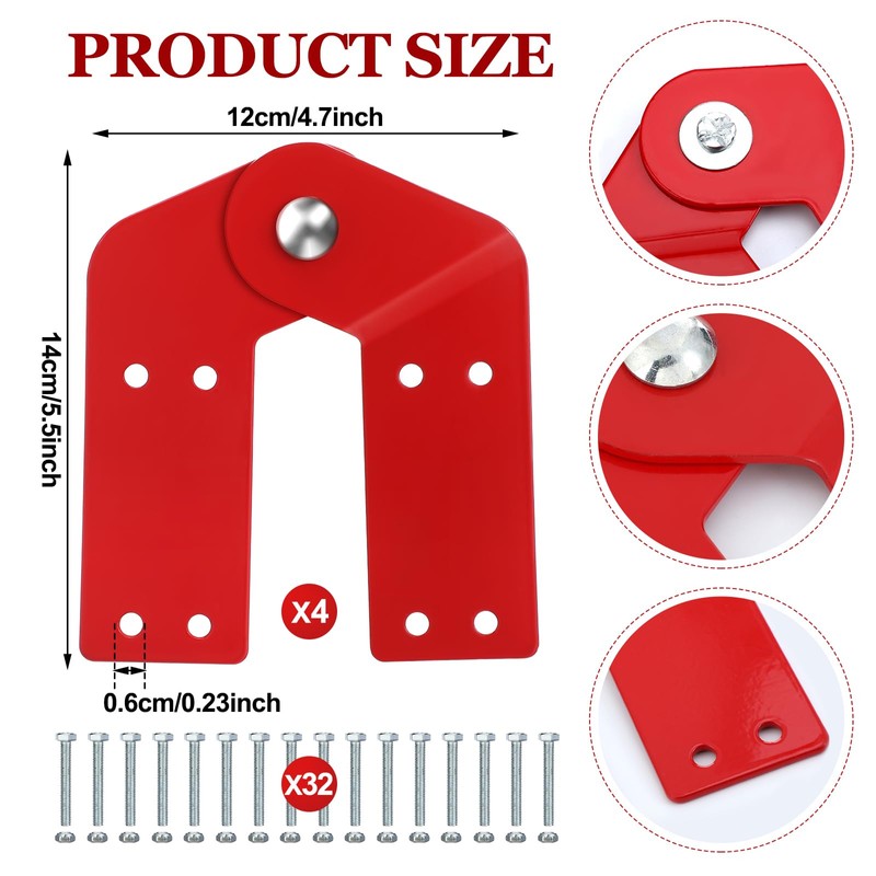 Tandefio 4 Pcs Attic Ladder Hinge Replacement Kit Herringbone Ladder