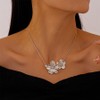 Gold Flower Necklace for Women Floral Pendant Choker Statement Necklace