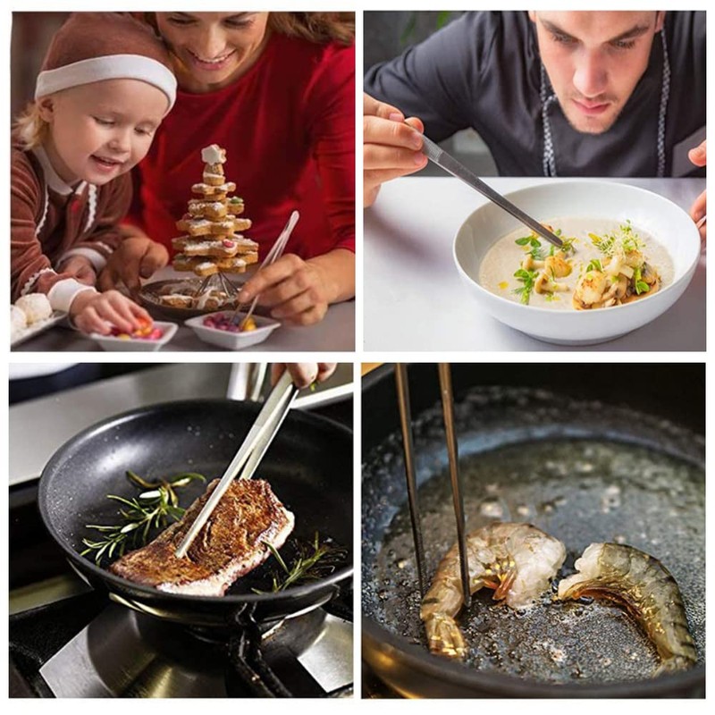 Itisyou Cooking Tweezers Stainless Steel Long Clamp Tweezers for Cooking