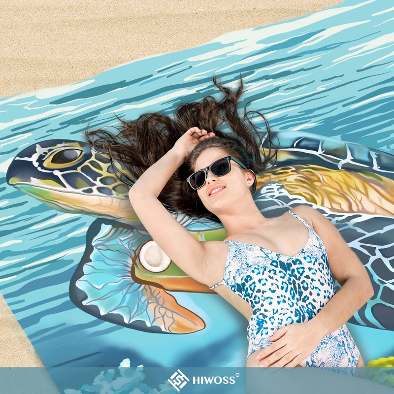 Beach Blanket Waterproof Sandproof Oversized 95”x 80”,Sand Free Beach Mat