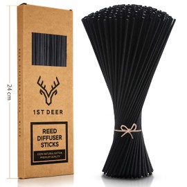 Reed Diffuser Sticks – 100 pcs of Black Rattan Essential Oil Aroma Refill Wood Sticks for Spa, Fragrance, Aromatherapy (24 cm x 3 mm)