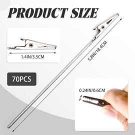 70 Pack Metal Wire Alligator Clamp Long-Tailed, Picture Clips, Crocodile Clips for Crafts, Labels, Memo,DIY Card, Photo